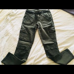 Army Green skinny jeans + free Wallet